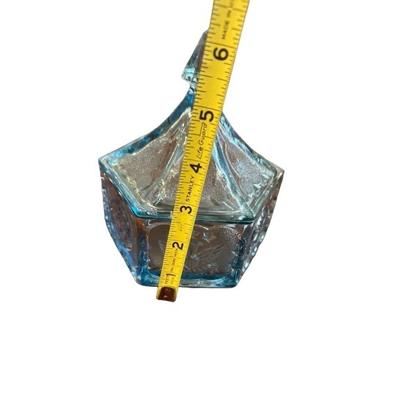 Vintage Tiara Indiana Glass Blue Candy Dish w/Lid Colonial Star & Eagle Design - Picture 3 of 7